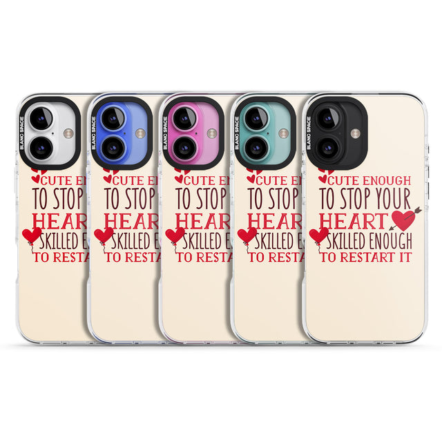 iPhone 16 Pro Max Medical Design Cute Enough to Stop Your Heart Black Impact Phone Case