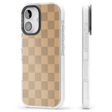 iPhone 16 Pro Max BEIGE CHECKERED Clear Impact Phone Case + Magsafe