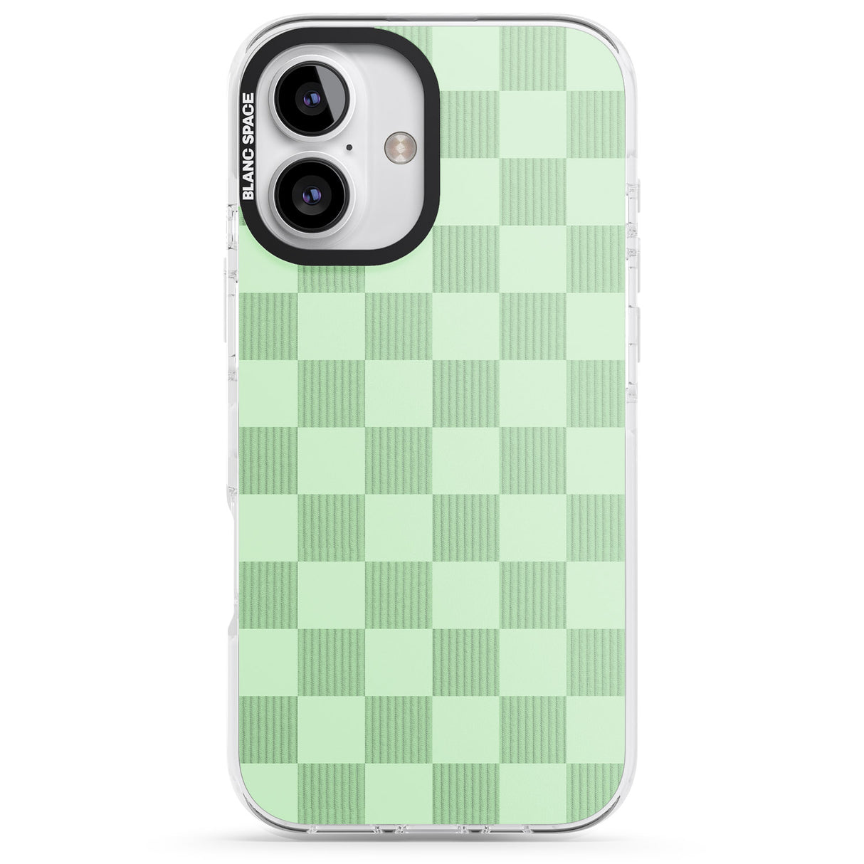 iPhone 16 Pro Max SEAFOAM CHECKERED Black Impact Phone Case + Magsafe