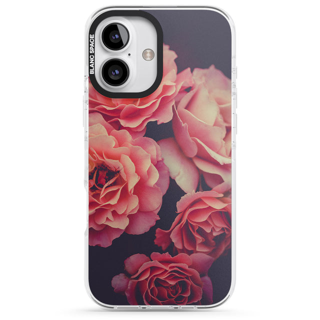 iPhone 16 Pro Max Pink Roses Photograph Black Impact Phone Case