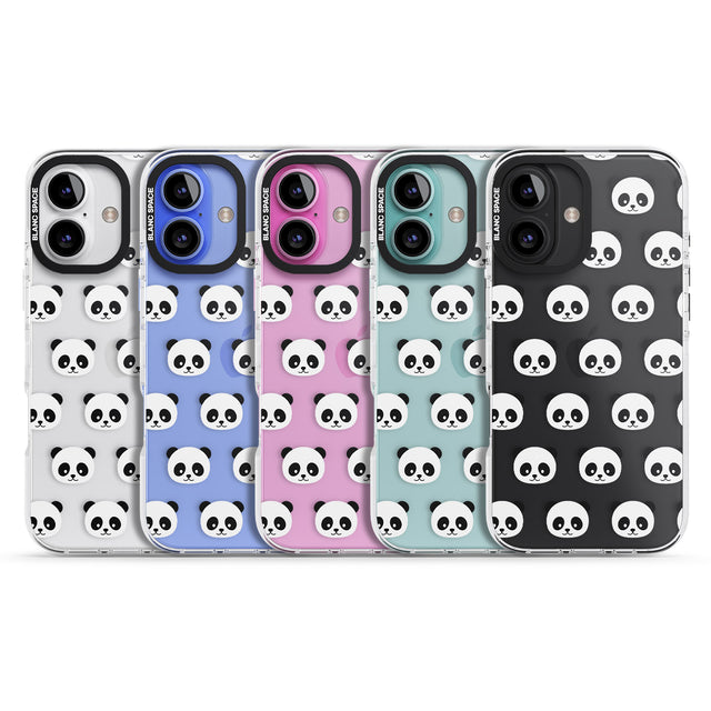 iPhone 16 Pro Max Panda Face Pattern Black Impact Phone Case