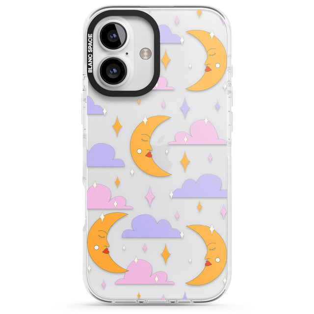 iPhone 16 Pro Max Moons & Clouds Black Impact Phone Case