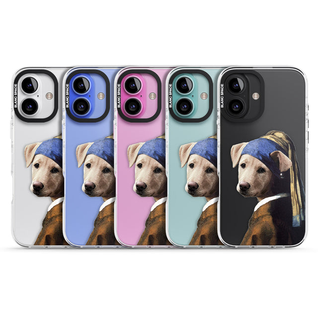 iPhone 16 Pro Max Doggo with a Pearl Earring Black Impact Phone Case