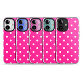 iPhone 16 Pro Max Pink Polka Dot Black Impact Phone Case