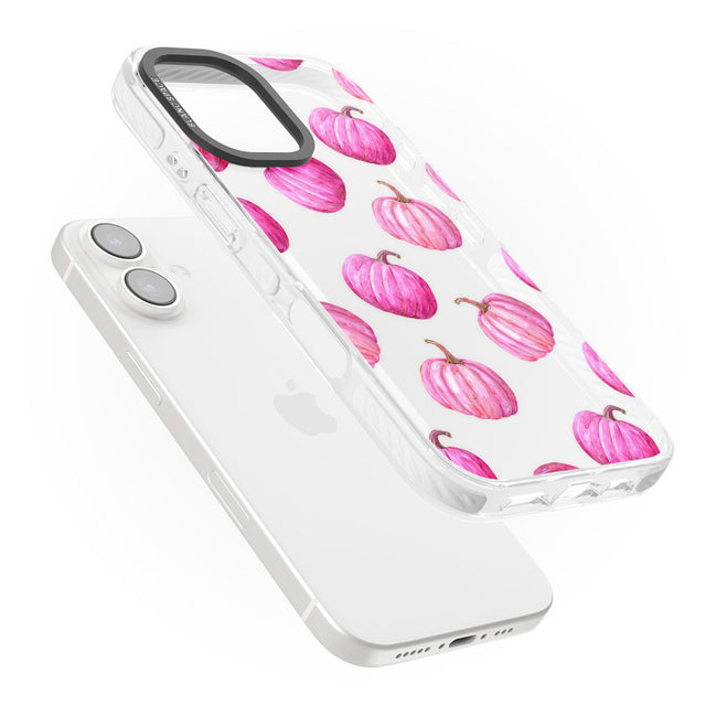 Pink Pumpkins Impact Phone Case for iPhone 16, iPhone 16 Plus