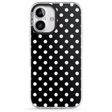 iPhone 16 Pro Max Designer Chic Black Polka Dot Black Impact Phone Case