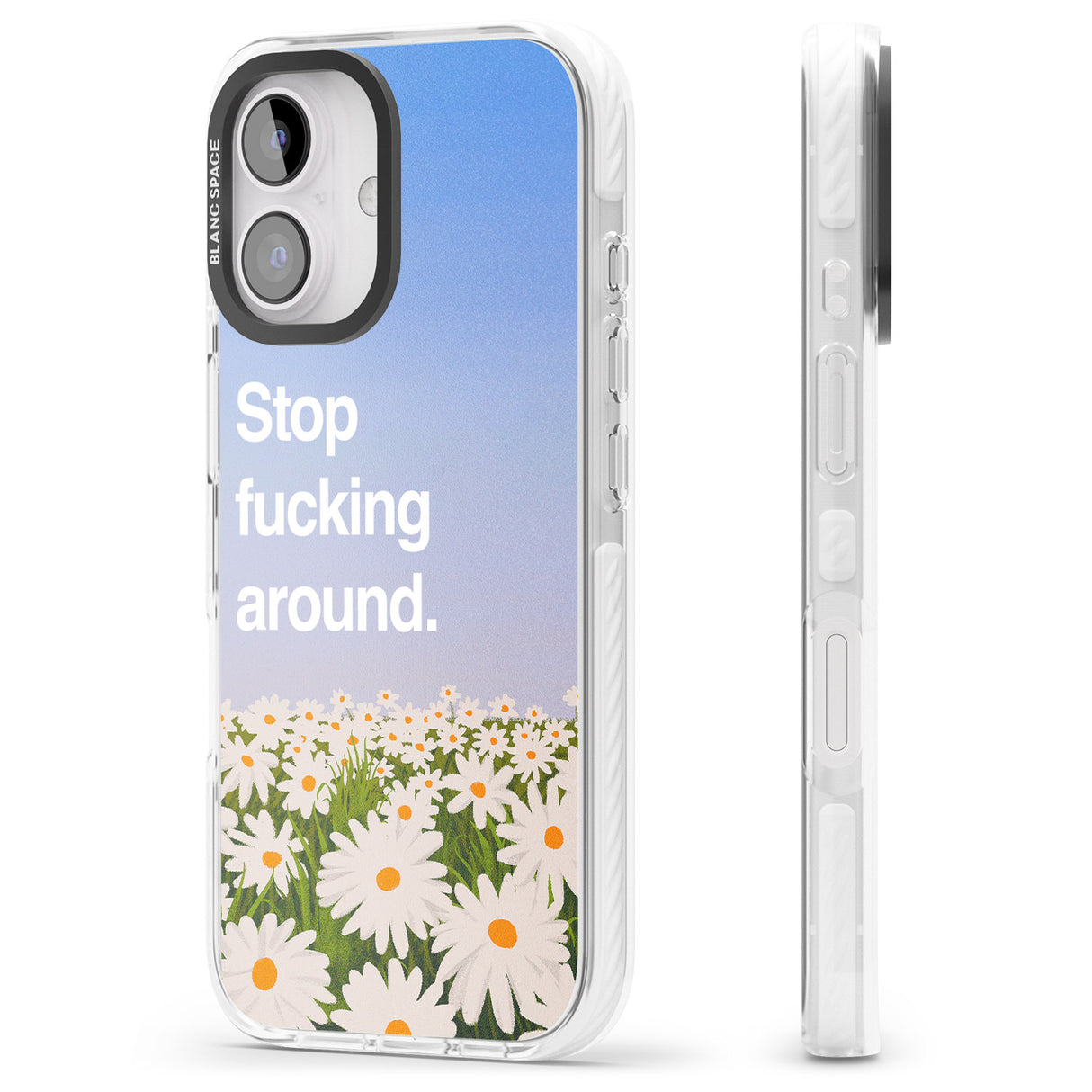 iPhone 16 Pro Max Stop f*cking around Black Impact Phone Case