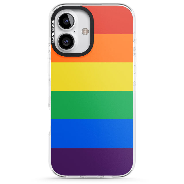 iPhone 16 Pro Max Rainbow Stripes Black Impact Phone Case