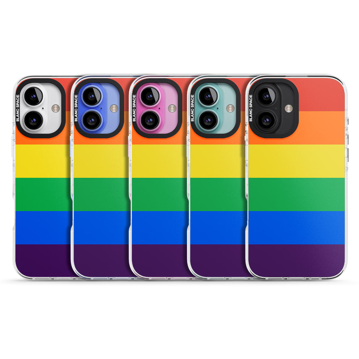 iPhone 16 Pro Max Rainbow Stripes Black Impact Phone Case