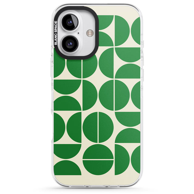 iPhone 16 Pro Max Retro Green Circles Black Impact Phone Case