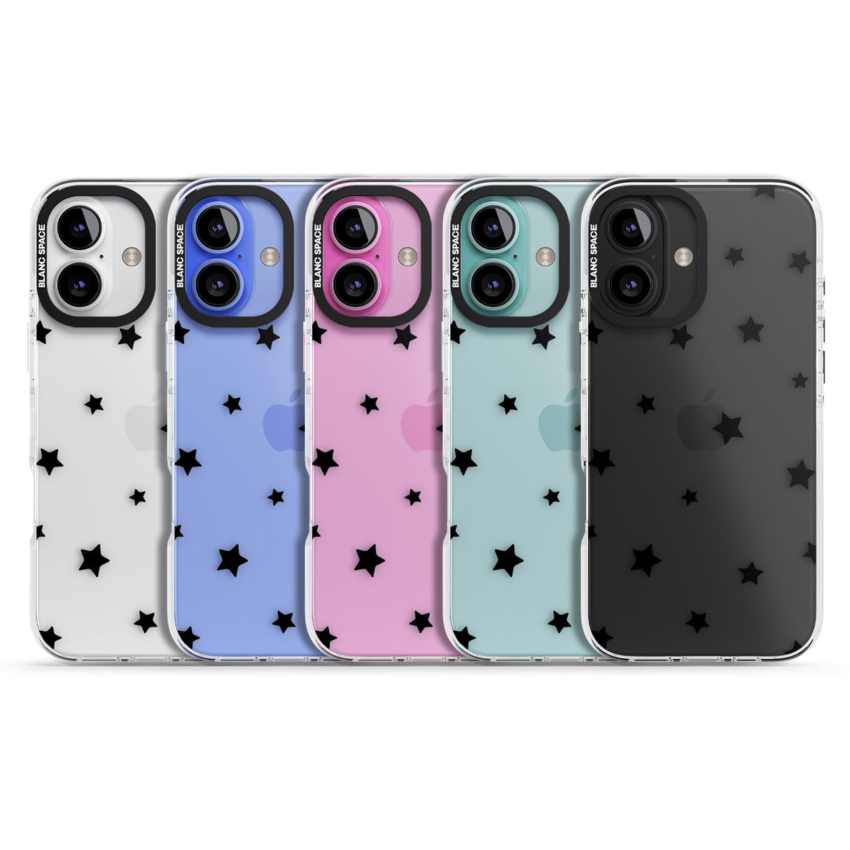 iPhone 16 Pro Max Black Stars Pattern Black Impact Phone Case