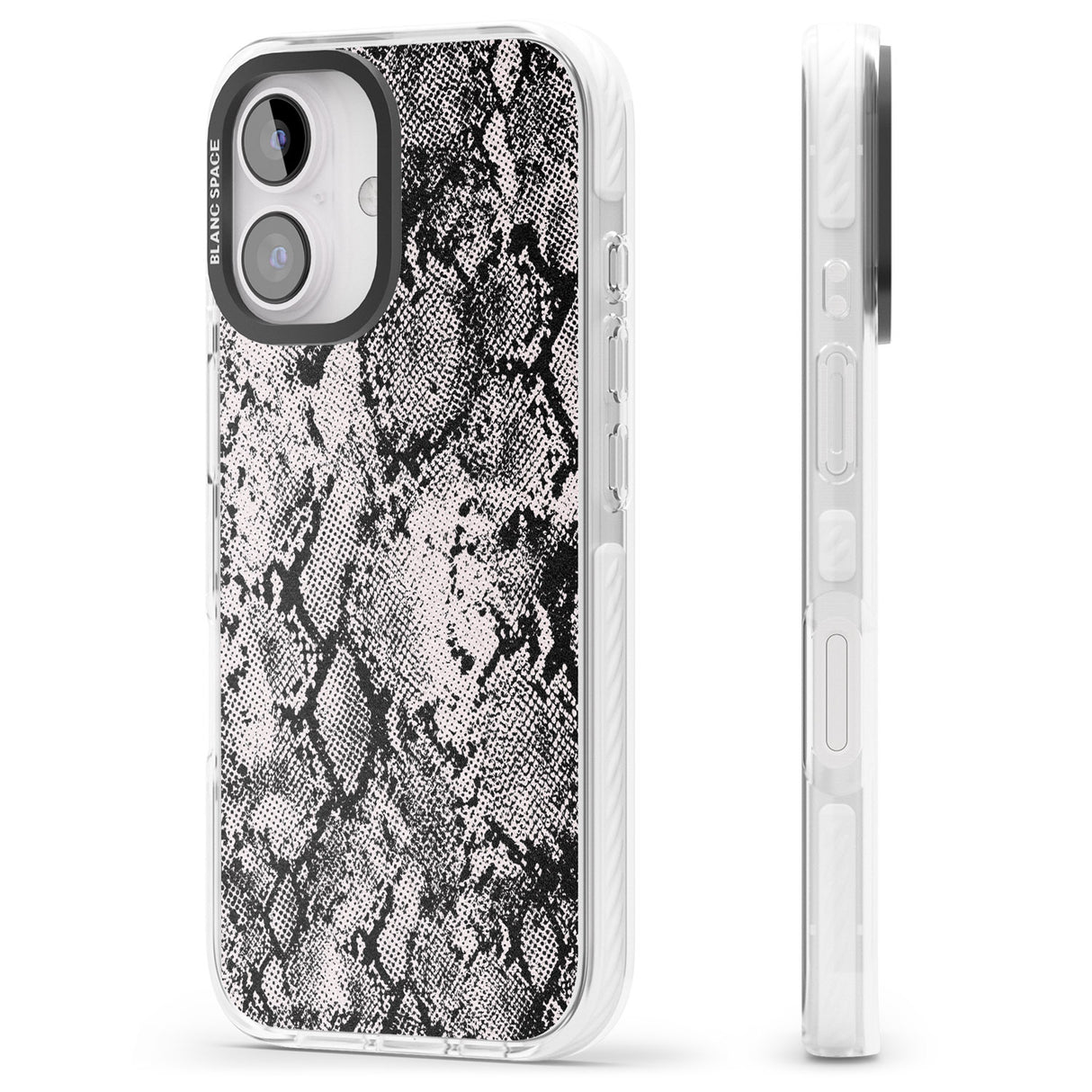 iPhone 16 Pro Max Pastel Snakeskin - Grey Black Impact Phone Case