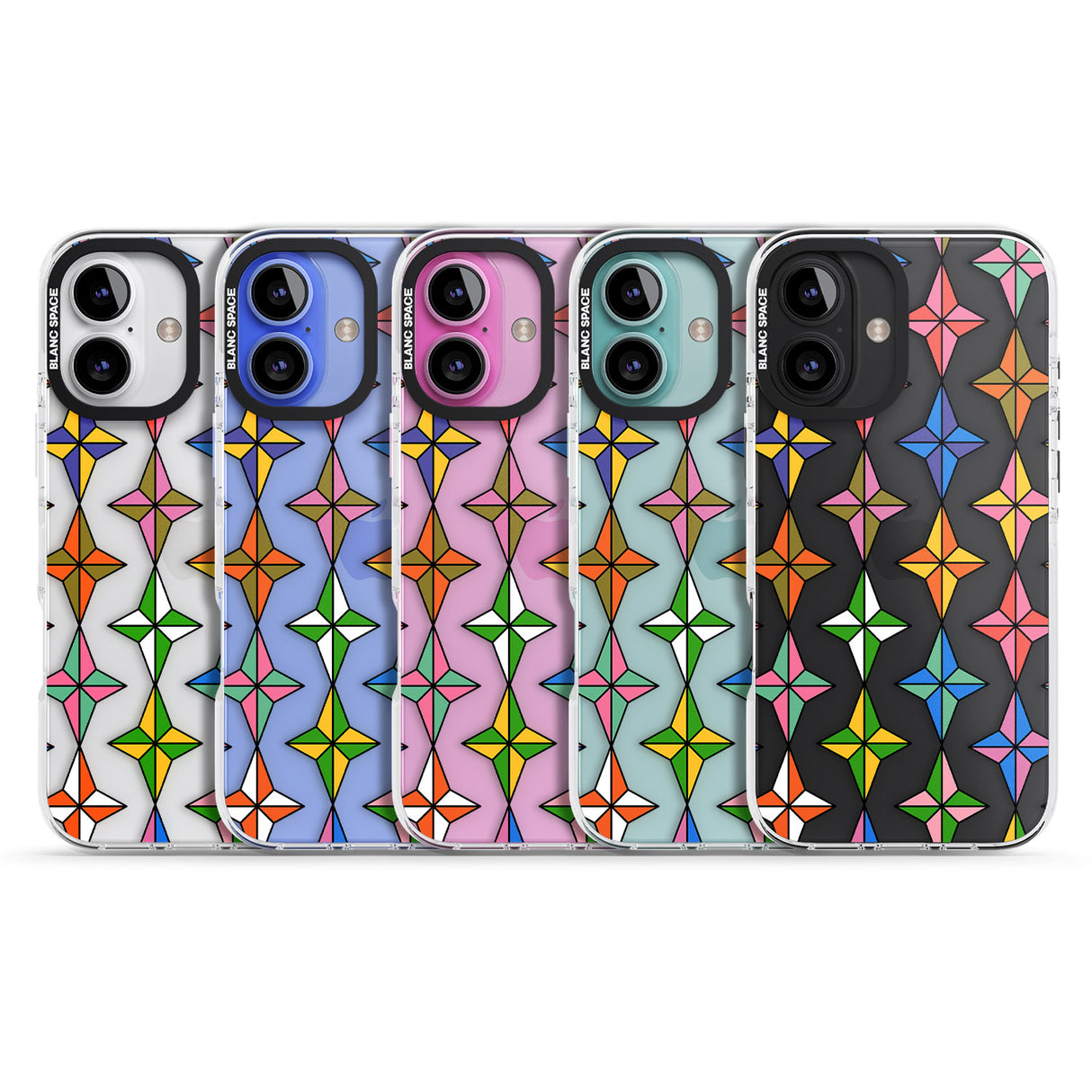 iPhone 16 Pro Max Multi Colour Stars Pattern Black Impact Phone Case