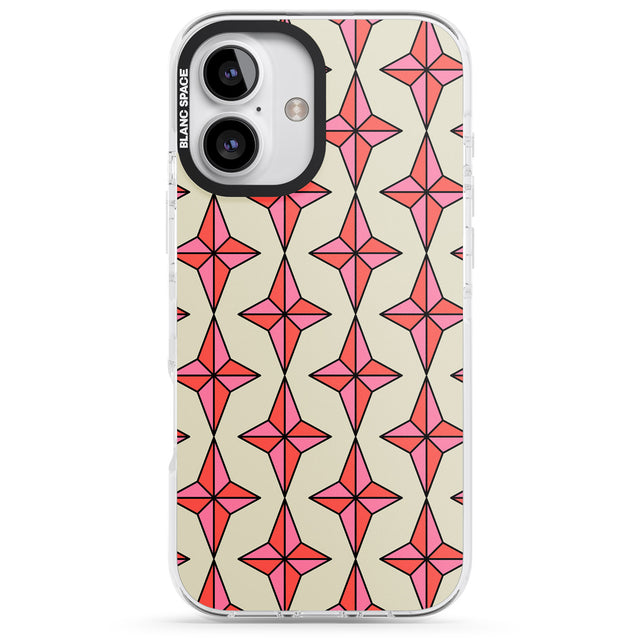 iPhone 16 Pro Max Rose Stars Pattern Black Impact Phone Case