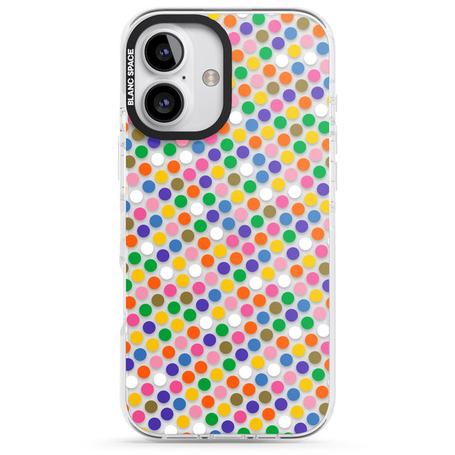 iPhone 16 Pro Max Multicolour Polka-dot Fiesta Black Impact Phone Case