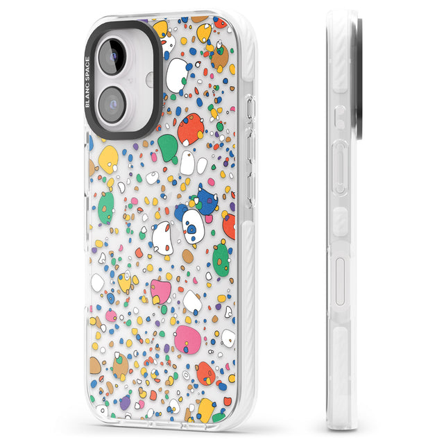 iPhone 16 Pro Max Colourful Confetti Pebbles Black Impact Phone Case