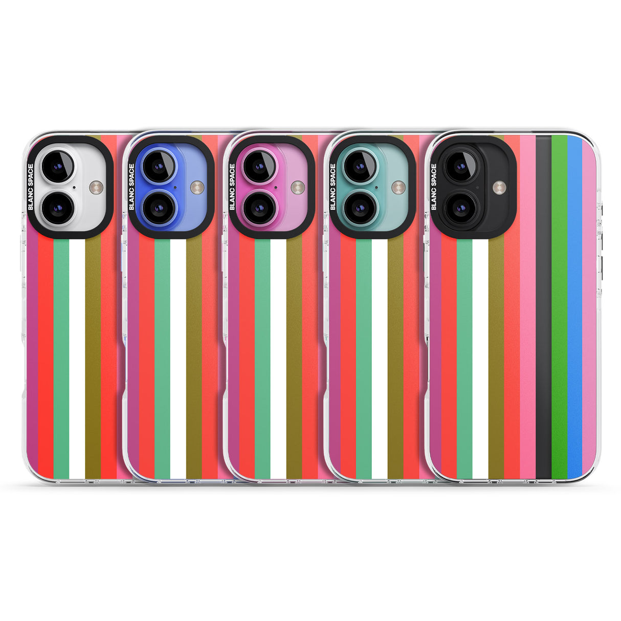 iPhone 16 Pro Max Vibrant Stripes Black Impact Phone Case