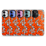 iPhone 16 Pro Max Colourful Crane Pattern (Orange) Black Impact Phone Case