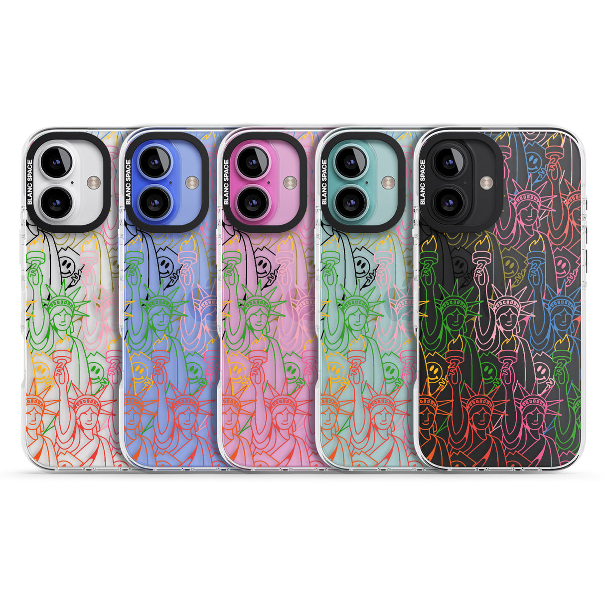 iPhone 16 Pro Max Multicolour Liberty Line Pattern Black Impact Phone Case