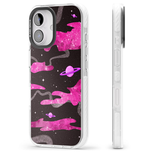 iPhone 16 Pro Max Pink Galaxy Black Impact Phone Case