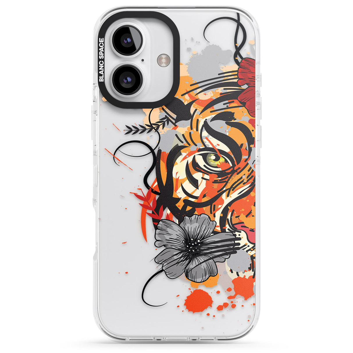 iPhone 16 Pro Max Sugar Skull Tiger Black Impact Phone Case