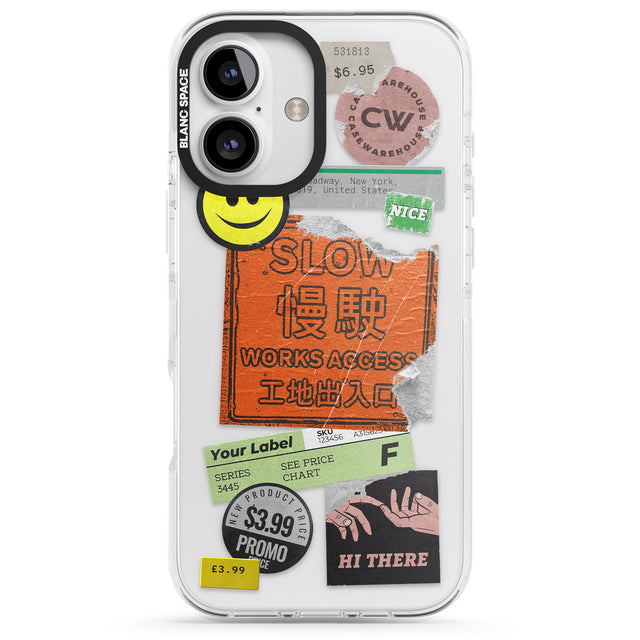 iPhone 16 Pro Max Kanji Signs Sticker Mix Black Impact Phone Case