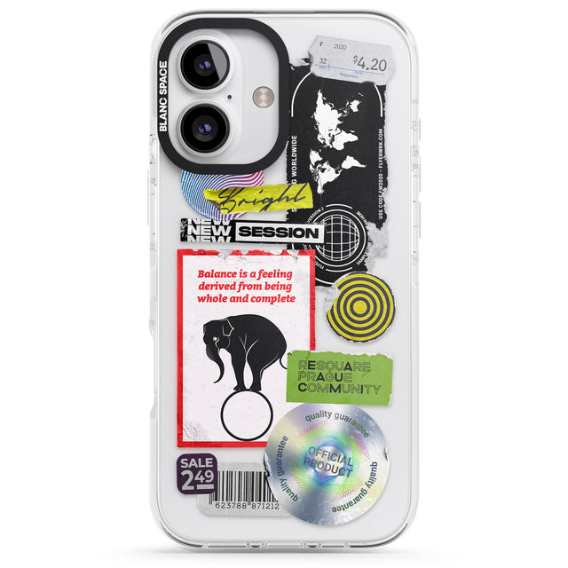 iPhone 16 Pro Max Peeled Sticker Mix Black Impact Phone Case