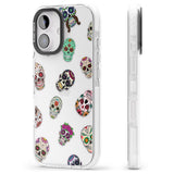 iPhone 16 Pro Max Mixed Sugar Skull Pattern Black Impact Phone Case