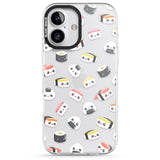 iPhone 16 Pro Max Kawaii Sushi & Rice Black Impact Phone Case