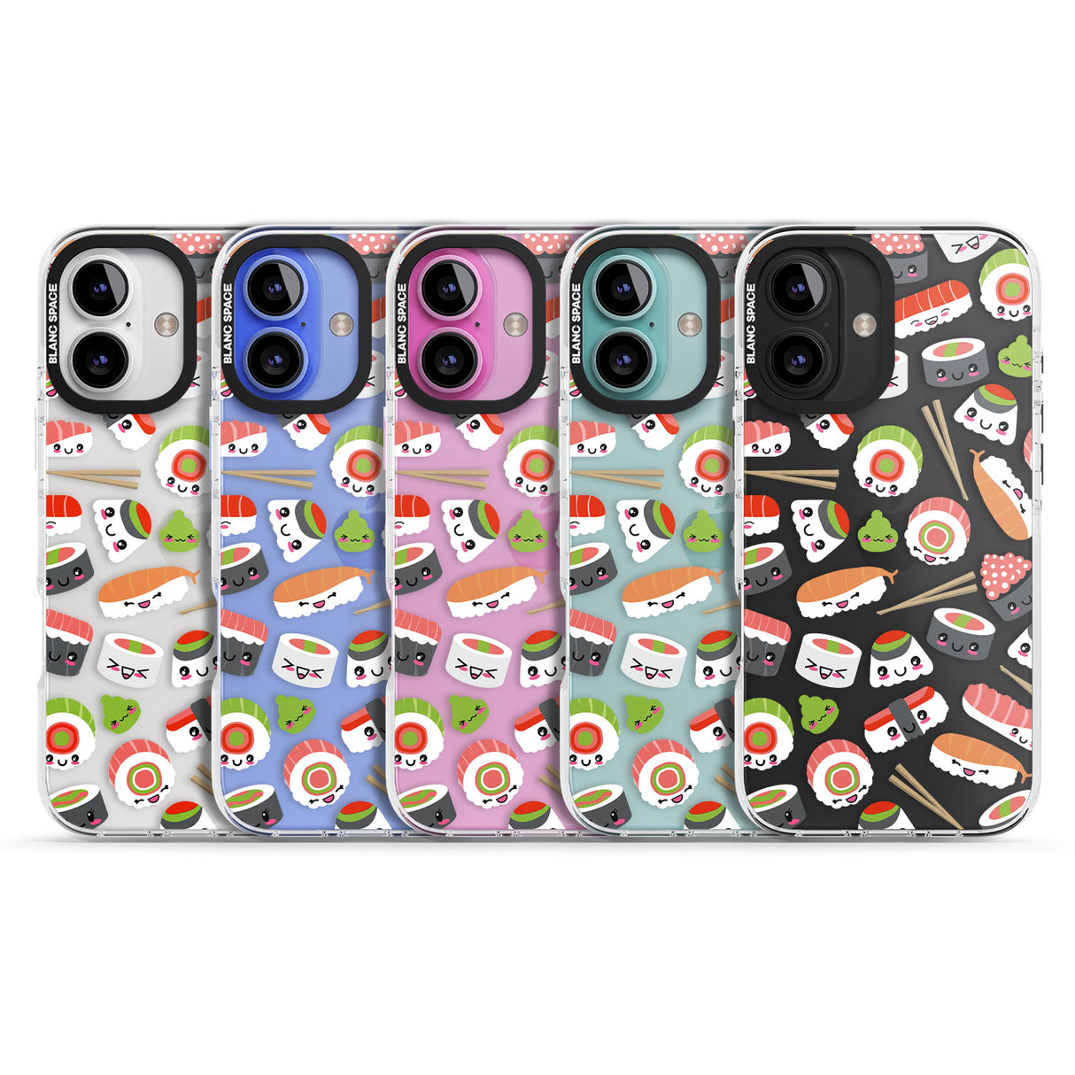 iPhone 16 Pro Max Kawaii Sushi Mix Black Impact Phone Case