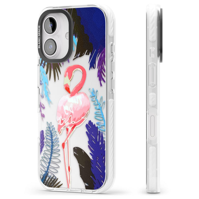 iPhone 16 Pro Max Tropical Flamingo Black Impact Phone Case