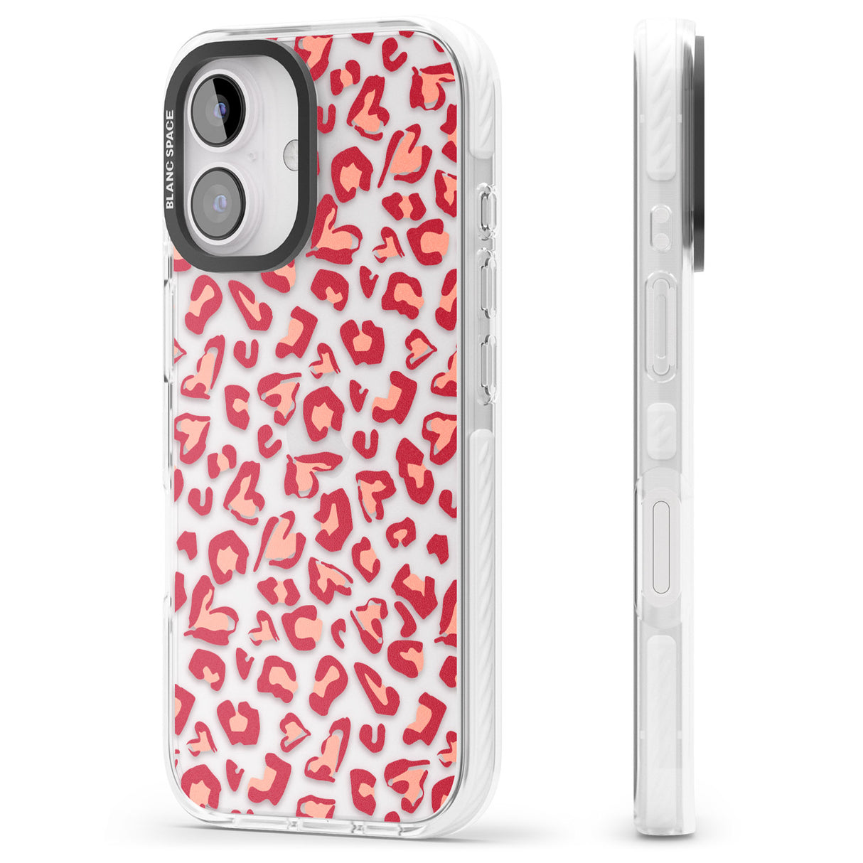 iPhone 16 Pro Max Heart Leopard Print Black Impact Phone Case