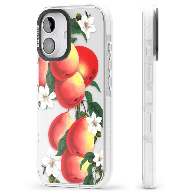 iPhone 16 Pro Max Vintage Painted Peaches Black Impact Phone Case + Magsafe