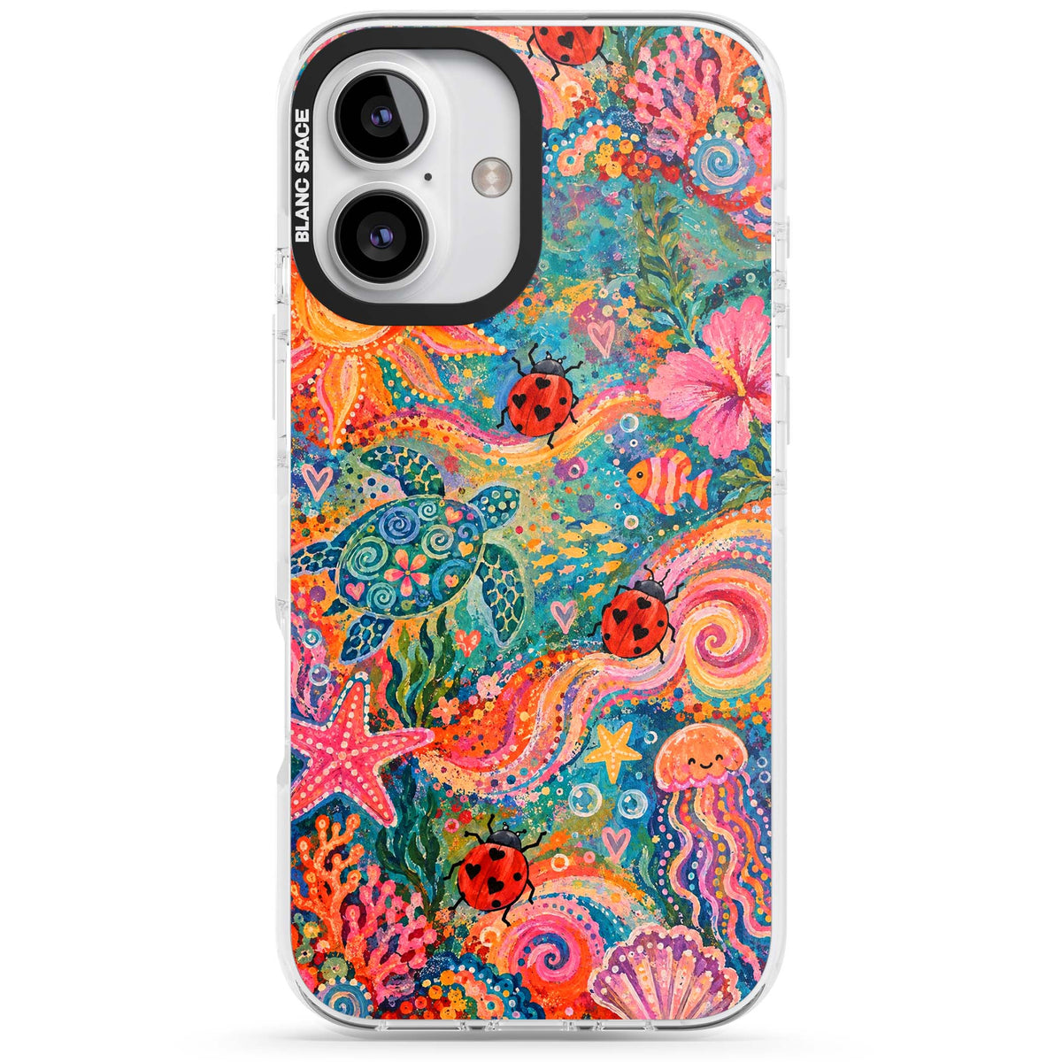 Coral Whimsy for her iPhone case | Clear Impact case for iPhone 16, iPhone 16 Plus
