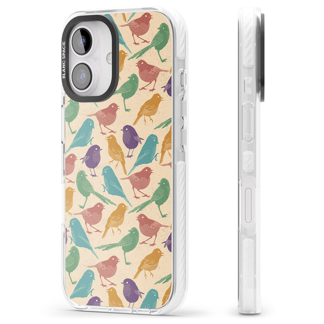 iPhone 16 Pro Max Colourful Feathered Friends Bird Black Impact Phone Case