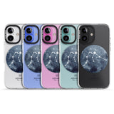 iPhone 16 Pro Max Aquarius Zodiac Transparent Design - Blue Black Impact Phone Case