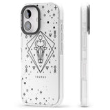 iPhone 16 Pro Max Taurus Emblem - Transparent Design Black Impact Phone Case