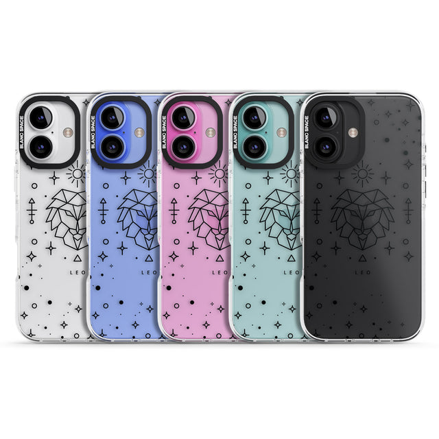 iPhone 16 Pro Max Leo Emblem - Transparent Design Black Impact Phone Case