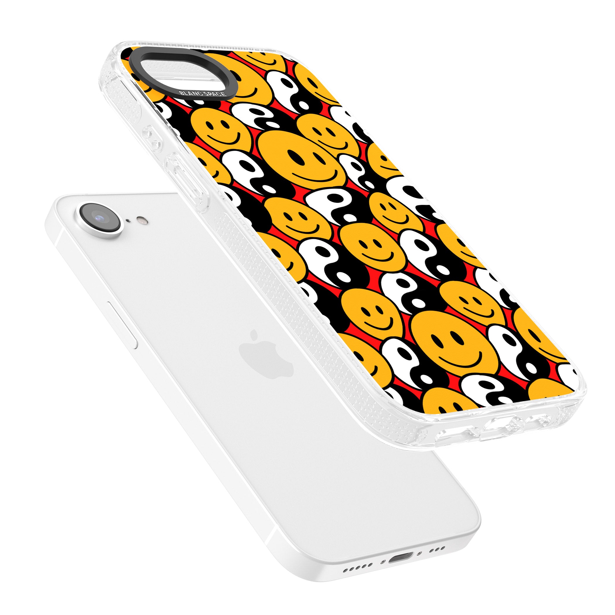 Yin Yang & Faces iPhone 16e Clear Case Impact Air - Blanc Space