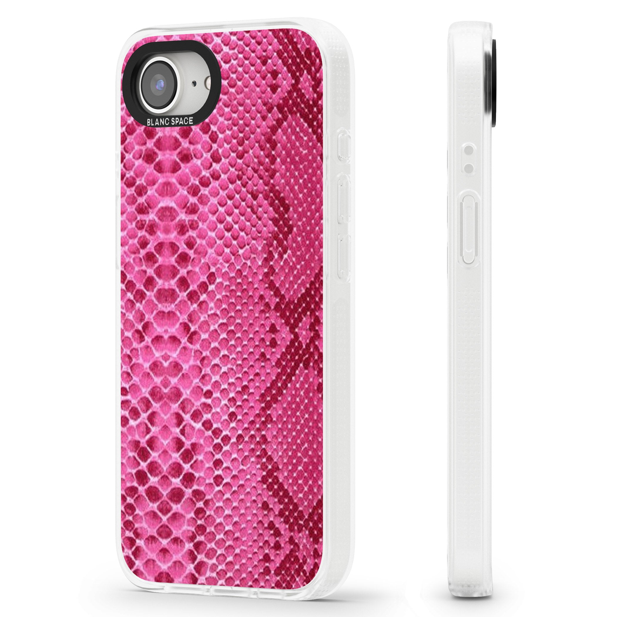Pink Snakeskin iPhone 16e Clear Case Impact Air - Blanc Space