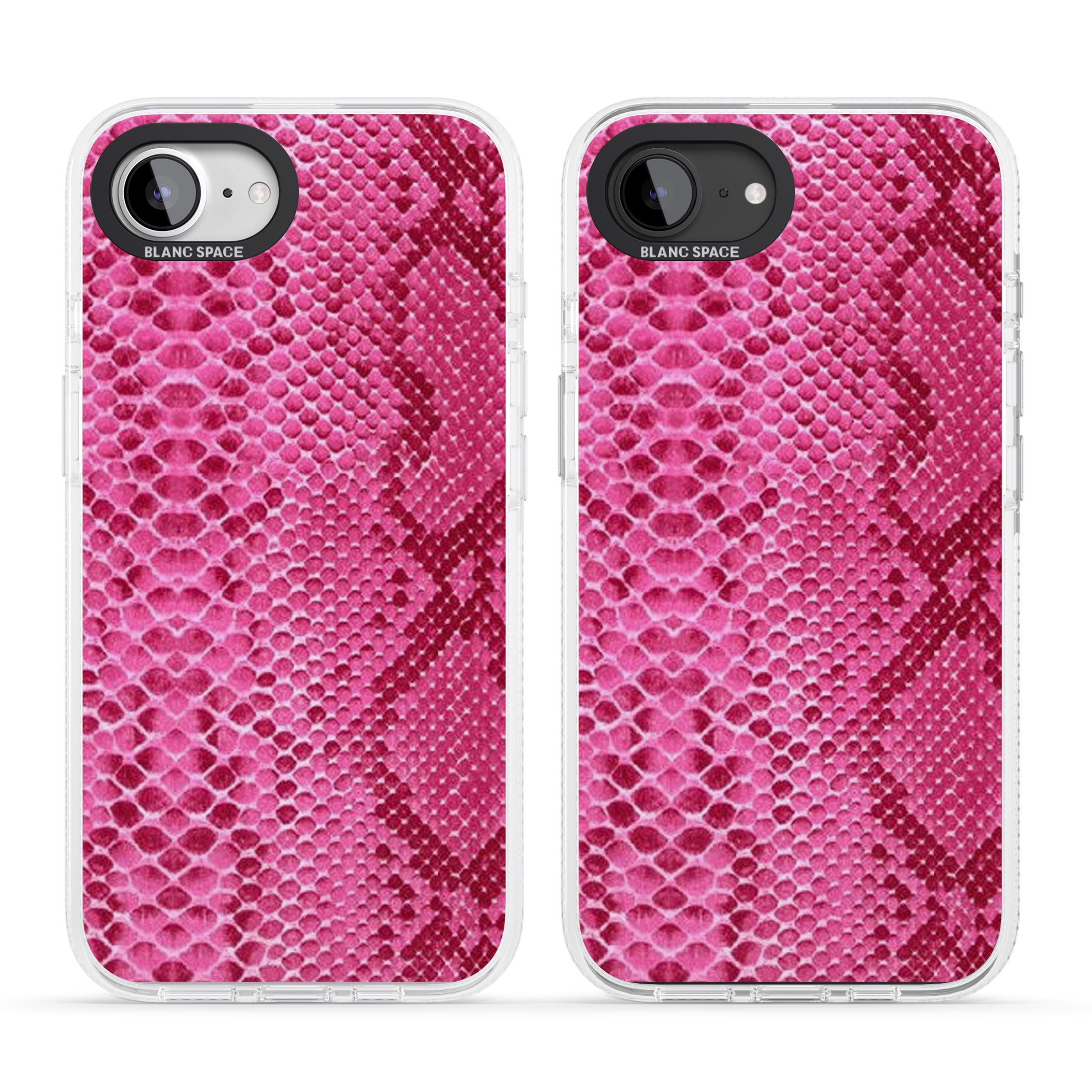Pink Snakeskin iPhone 16e Clear Case Impact Air - Blanc Space