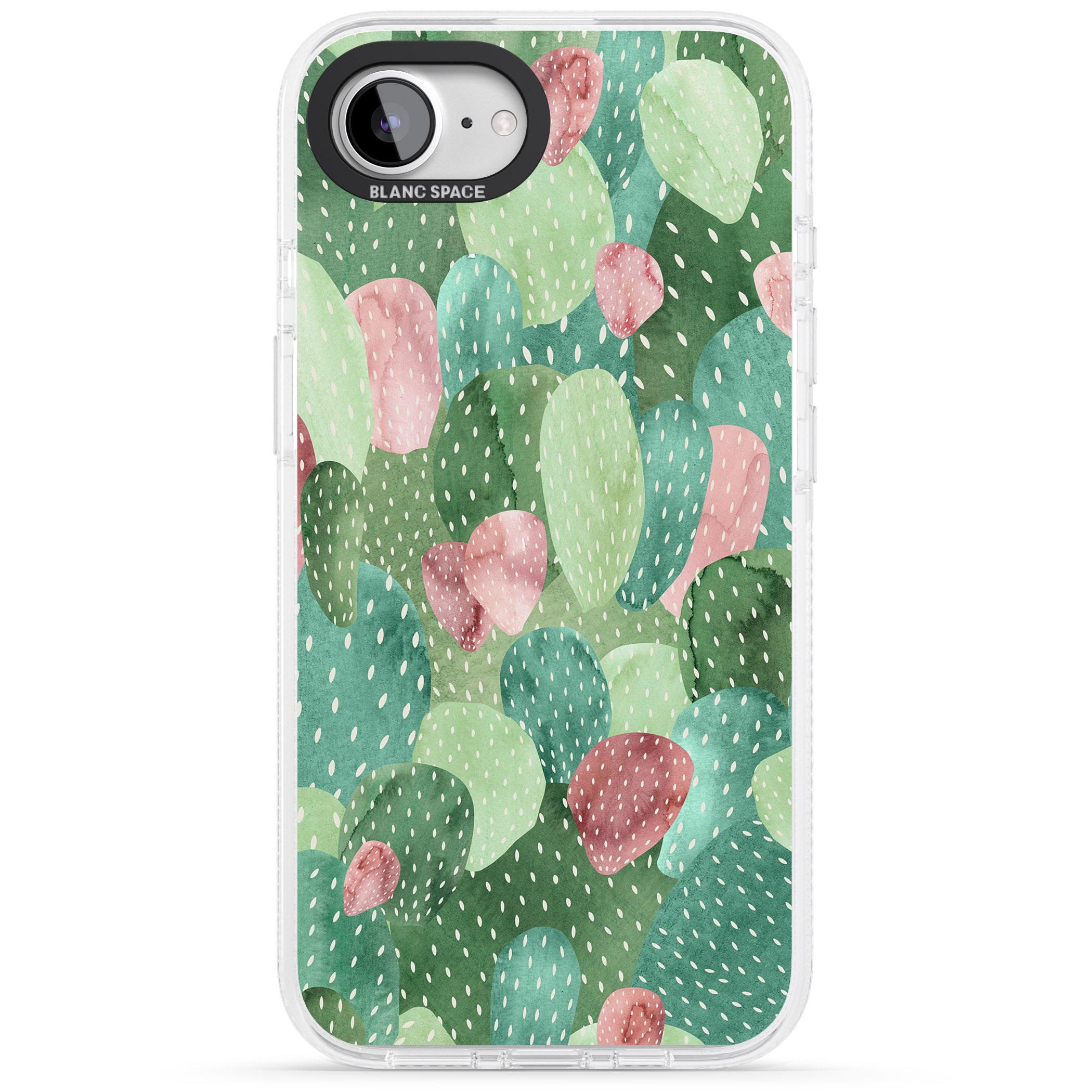 Colourful Cactus Mix Design iPhone 16e Clear Case Impact Air - Blanc Space