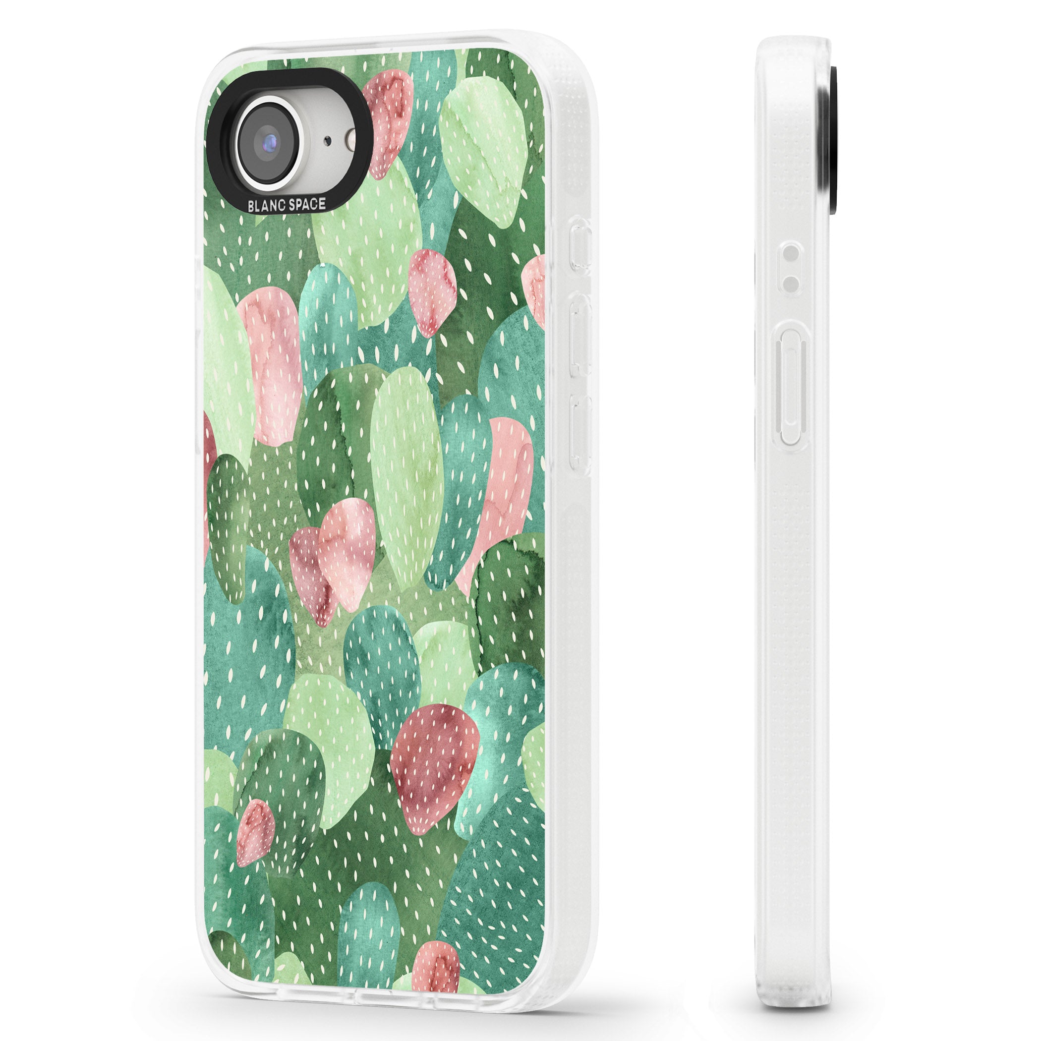 Colourful Cactus Mix Design iPhone 16e Clear Case Impact Air - Blanc Space