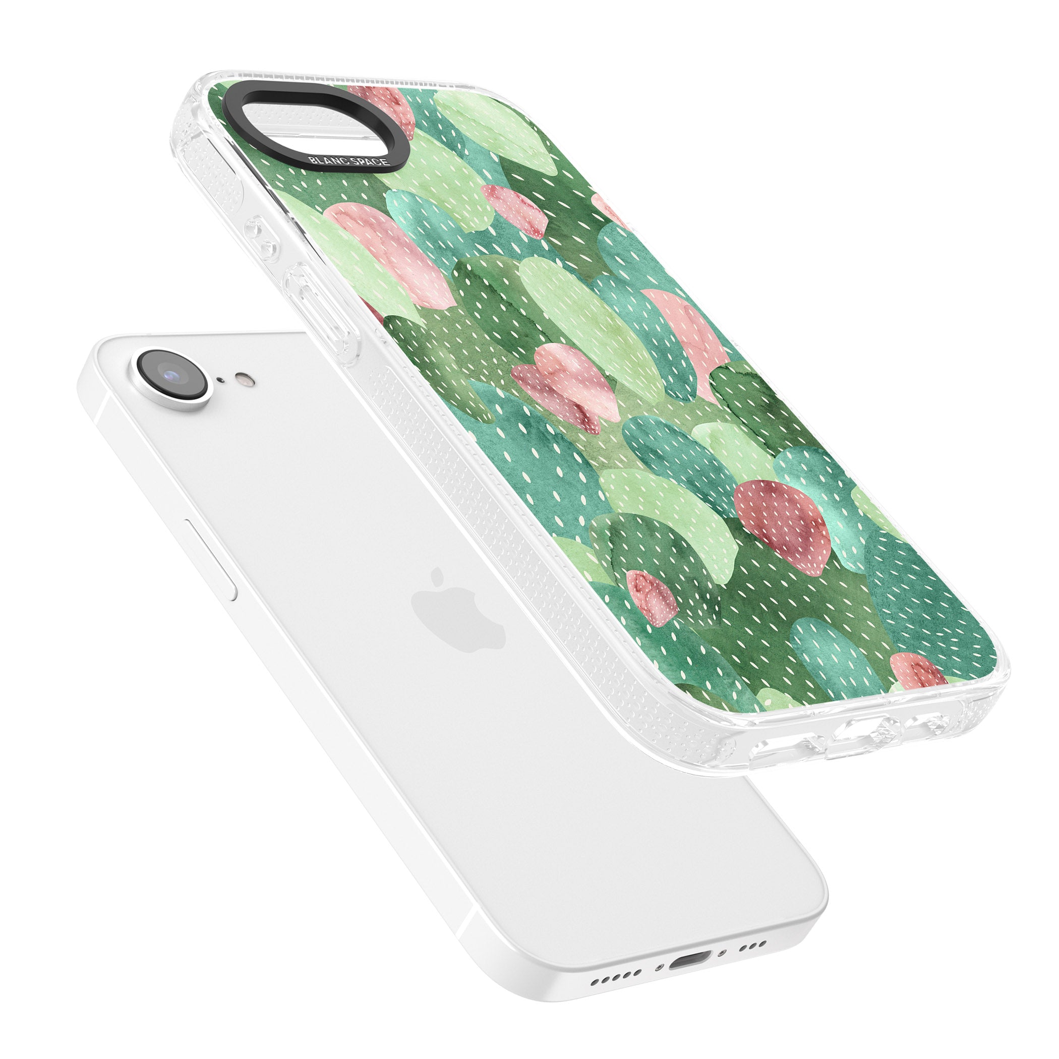 Colourful Cactus Mix Design iPhone 16e Clear Case Impact Air - Blanc Space