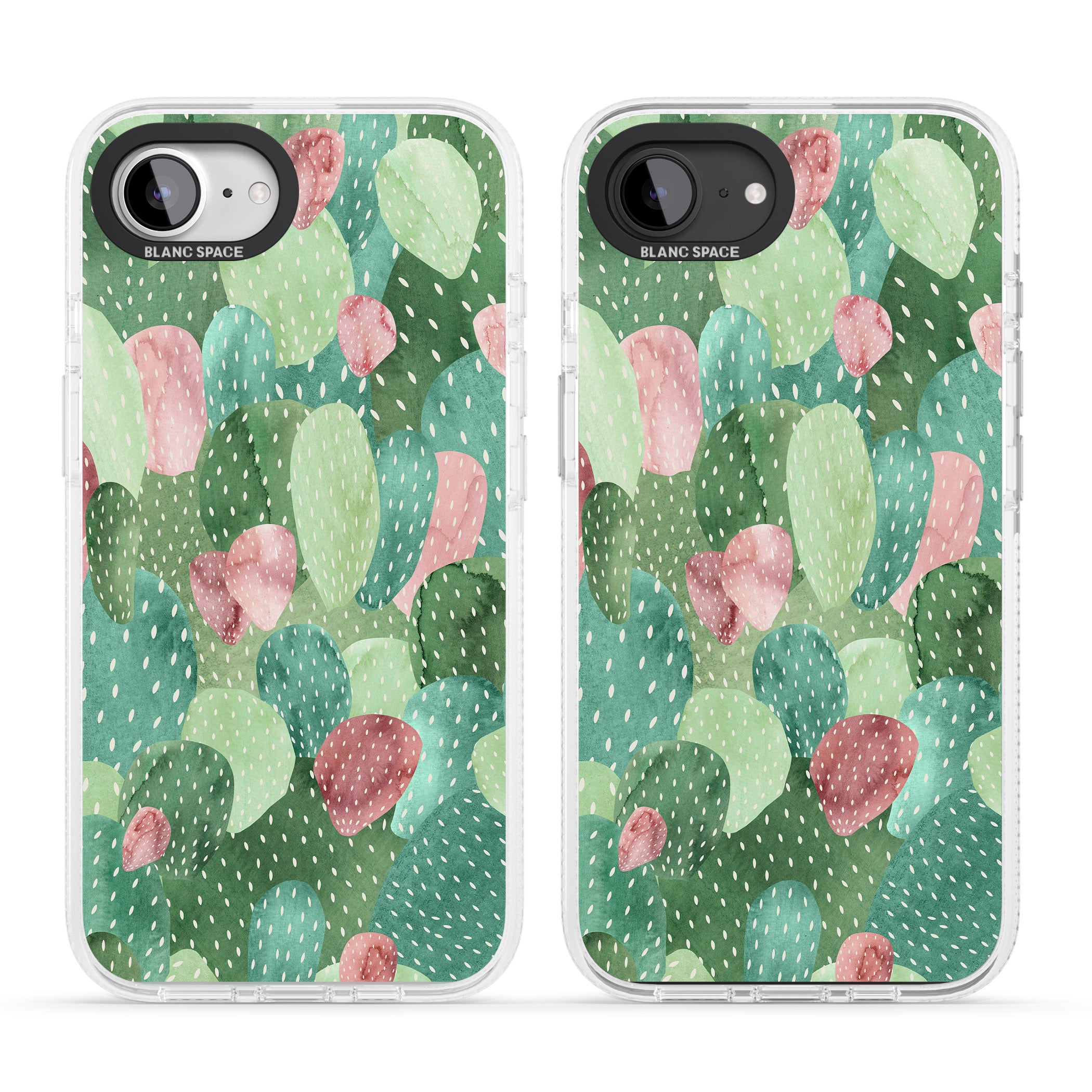 Colourful Cactus Mix Design iPhone 16e Clear Case Impact Air - Blanc Space