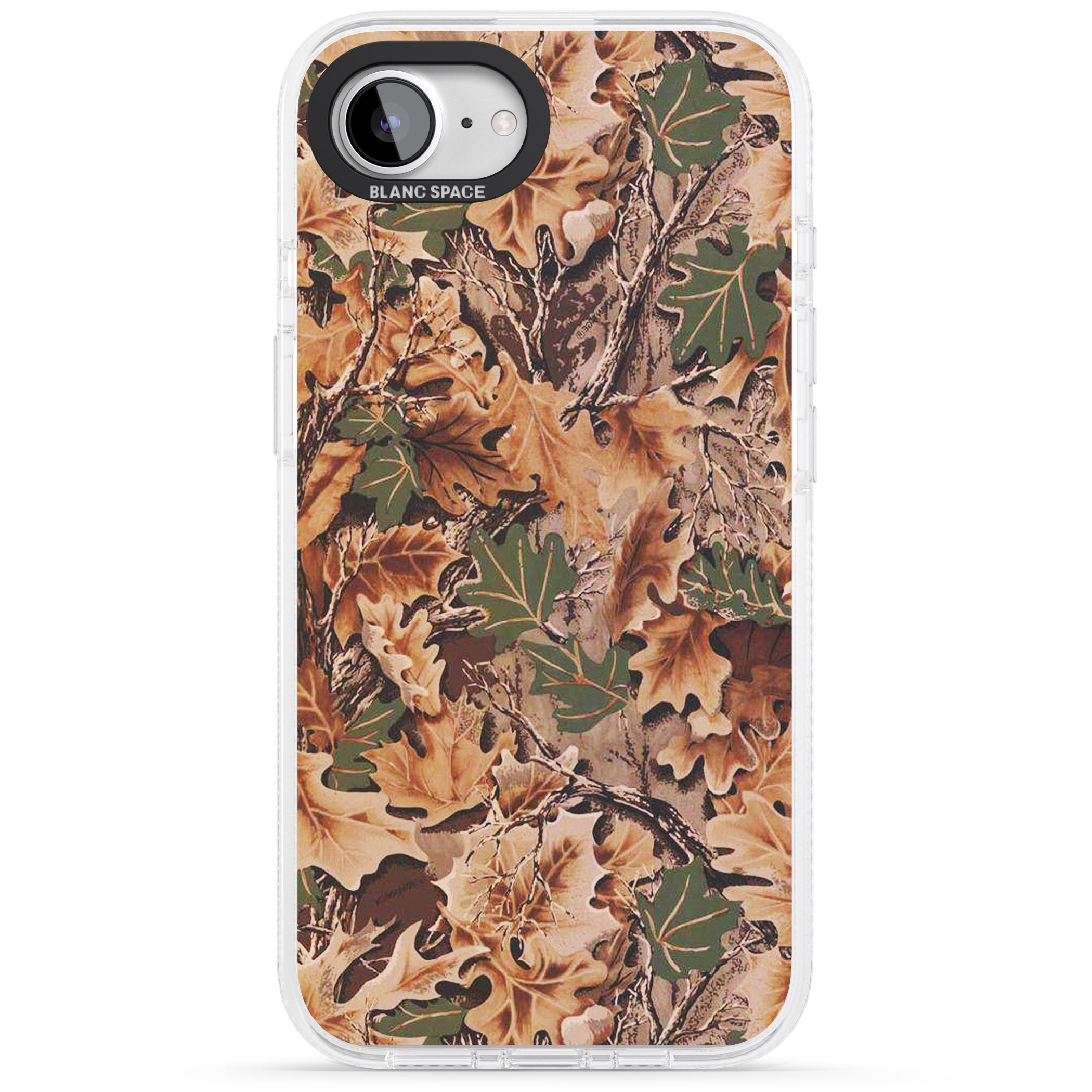 Leaves Camo iPhone 16e Clear Case Impact Air - Blanc Space