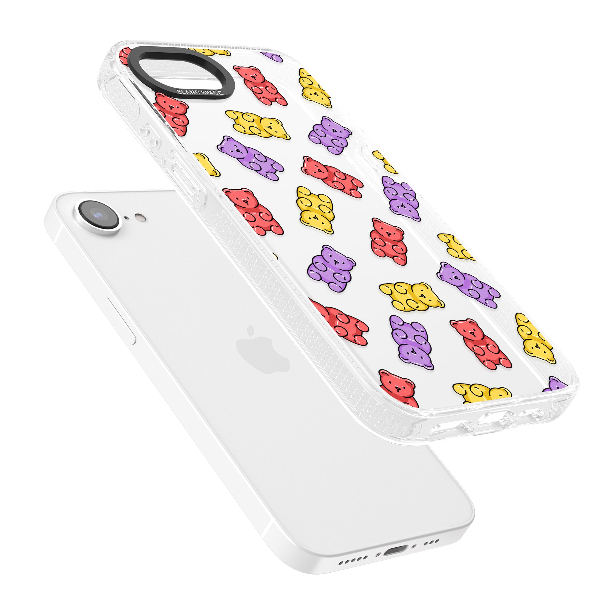 Gummy Bear Pattern iPhone 16e Clear Case Impact Air - Blanc Space