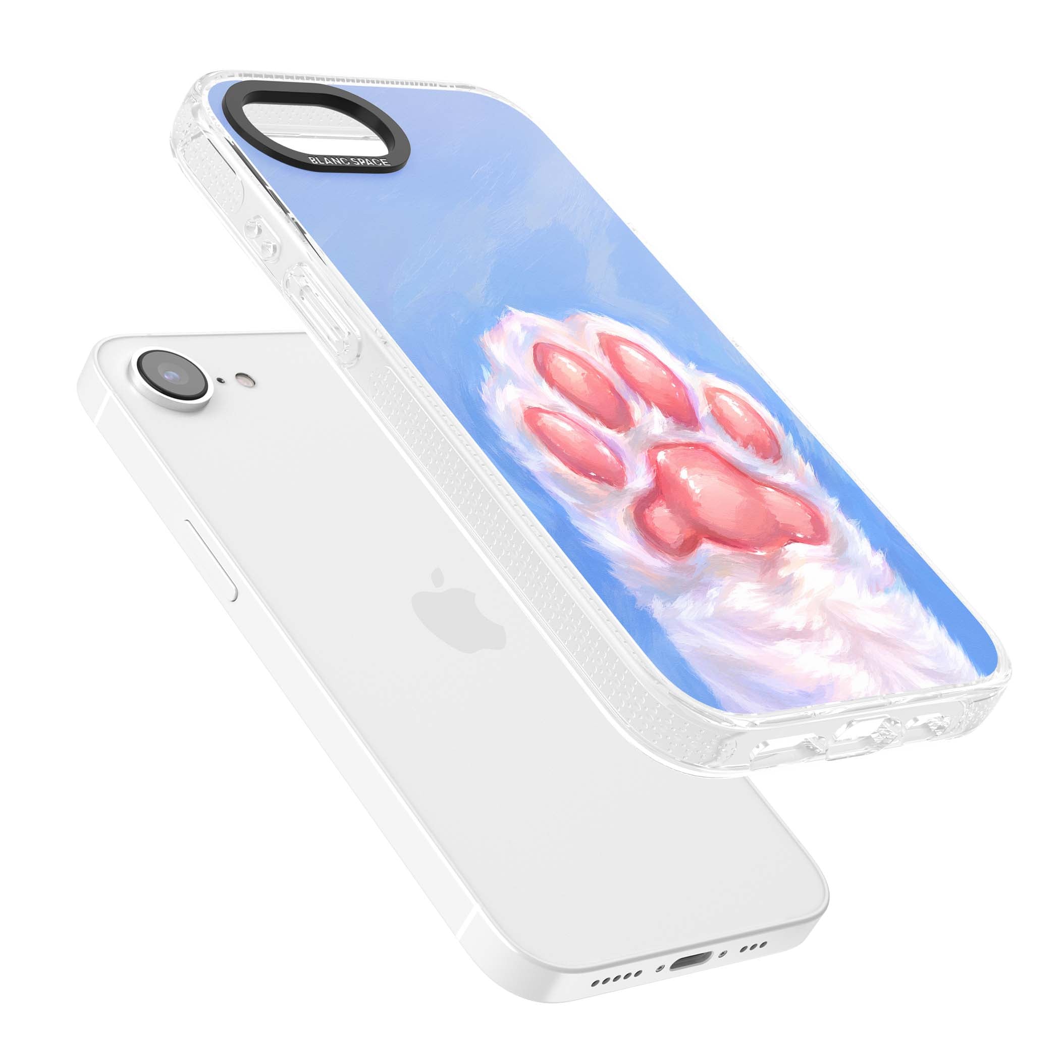 Soft White Paw cute iPhone case | Clear Case Impact Air case for iPhone 16e, iPhone 17e