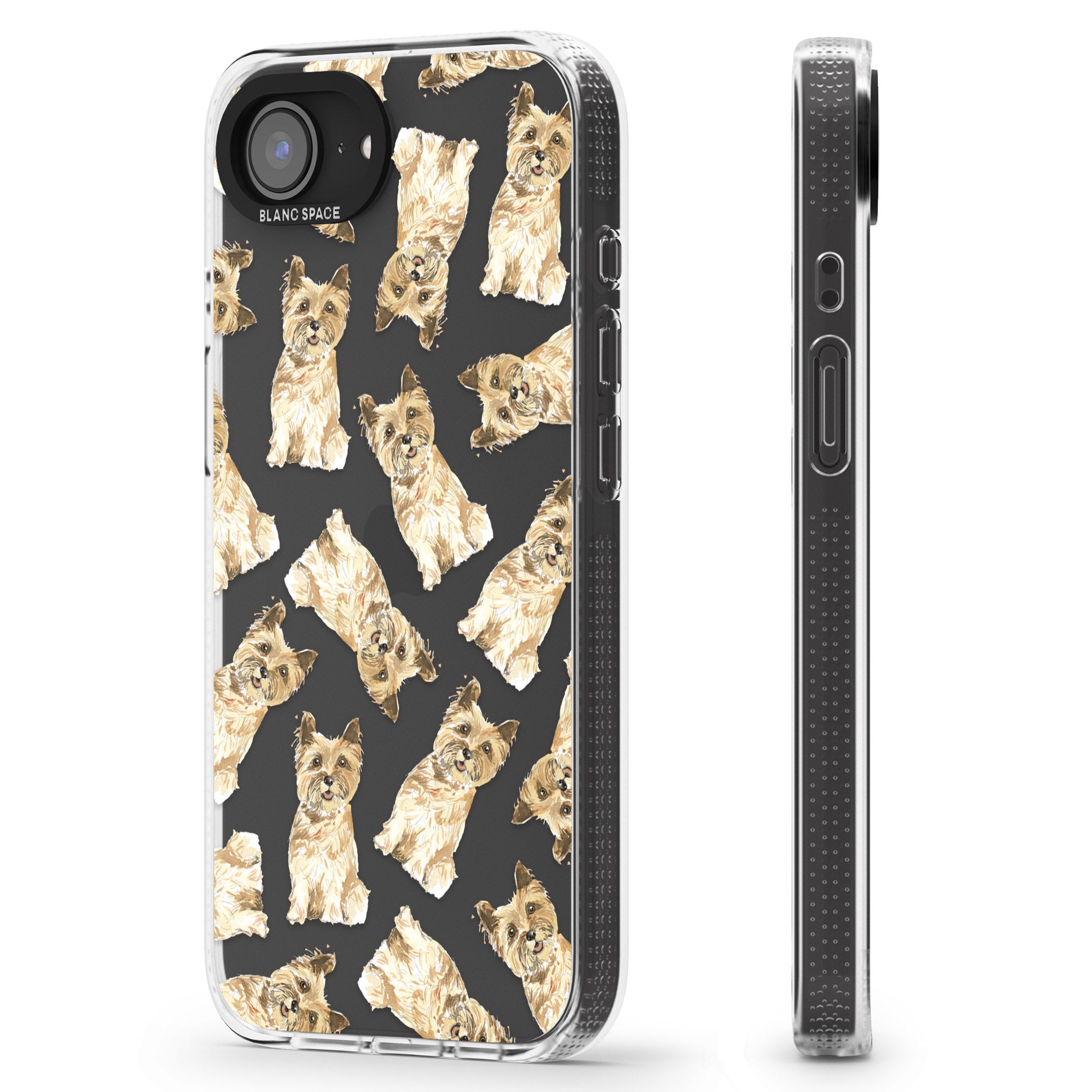 Cairn Terrier Watercolour Dog Pattern iPhone 16e Clear Case Impact Air - Blanc Space