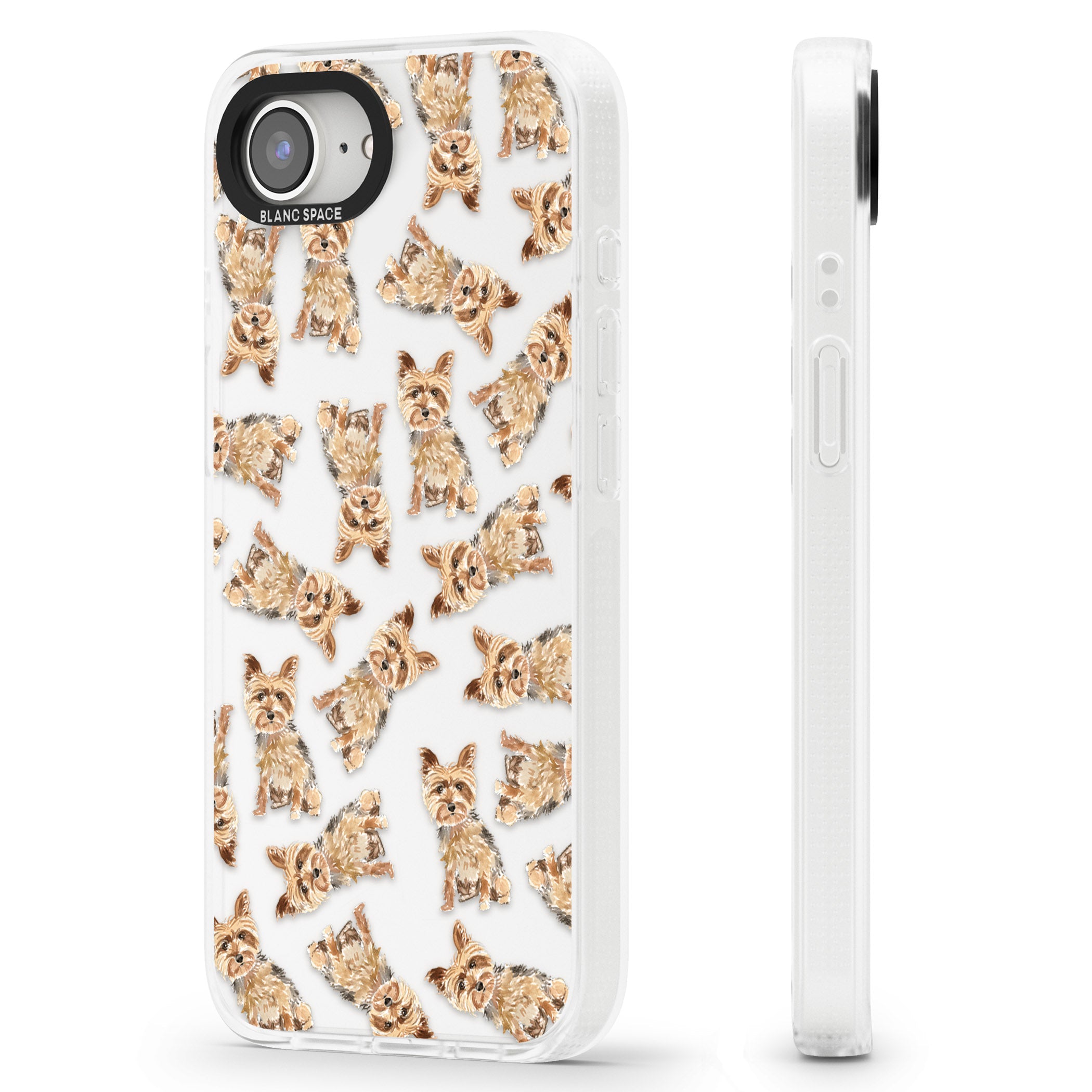 Yorkshire Terrier Watercolour Dog Pattern iPhone 16e Clear Case Impact Air - Blanc Space
